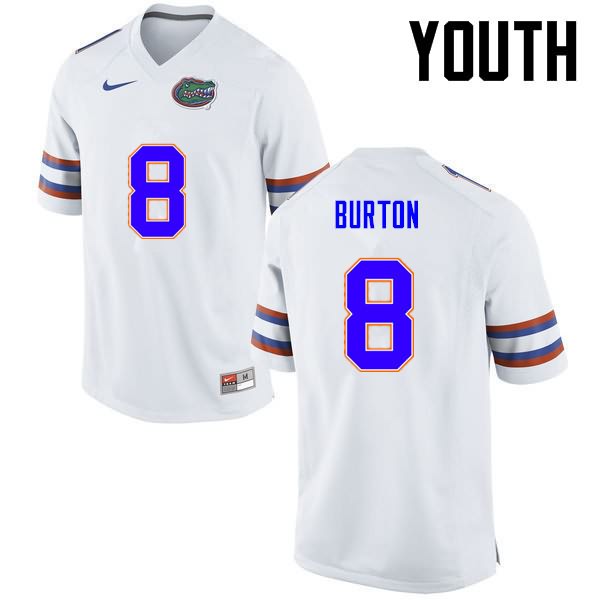 NCAA Florida Gators Trey Burton Youth #8 Nike White Stitched Authentic College Football Jersey SMU7164LM